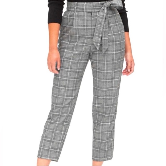 GAP Pants - NWT Plaid Pleated Gray Trousers
